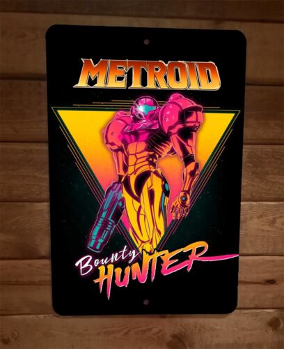 Metroid Bounty Hunter Samus Aran 8x12 Inch Metal Wall Sign Video Game Poster