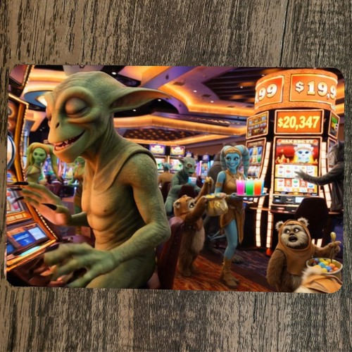 Star Wars Ewoks Casino Artwork 8x12 Metal Wall Sign