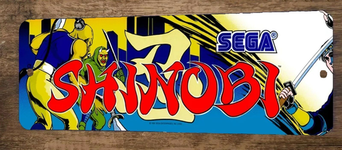 Shinobi Arcade 3x12 Metal Wall Video Game Sign