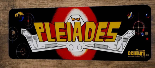 Pleiades Arcade 3x12 Metal Wall Video Game Marquee Banner Sign