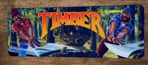 Timber Arcade 3x12 Metal Wall Video Game Marquee Banner Sign
