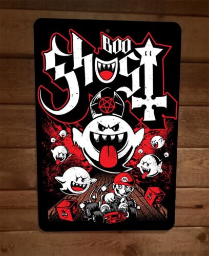 Hail King Boo Ghost Kart Satanic Mario 8x12 Metal Wall Sign Poster Video Game