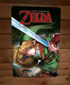 Legend of Twilight Zelda Princess 8 by 12 Inch Metal Wall Sign Featuring Classic Video Game Poster Design