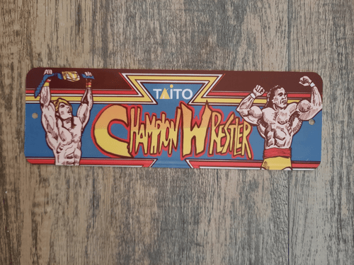 Champion Wrestler Classic Video Game Marquee 3x12 Metal Wall Sign
