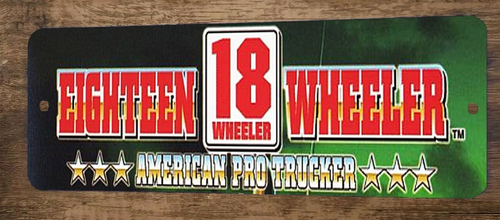 18 Eighteen Wheeler Arcade 3x12 Metal Wall Video Game Marquee Banner Sign