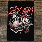 2 Players Mario and Luigi Rock Band 8x12 Metal Wall Video Game Arcade Sign