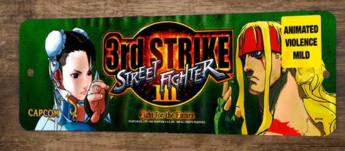 Street Fighter 3rd Strike Arcade 3x12 Metal Wall Video Game Marquee Banner Sign