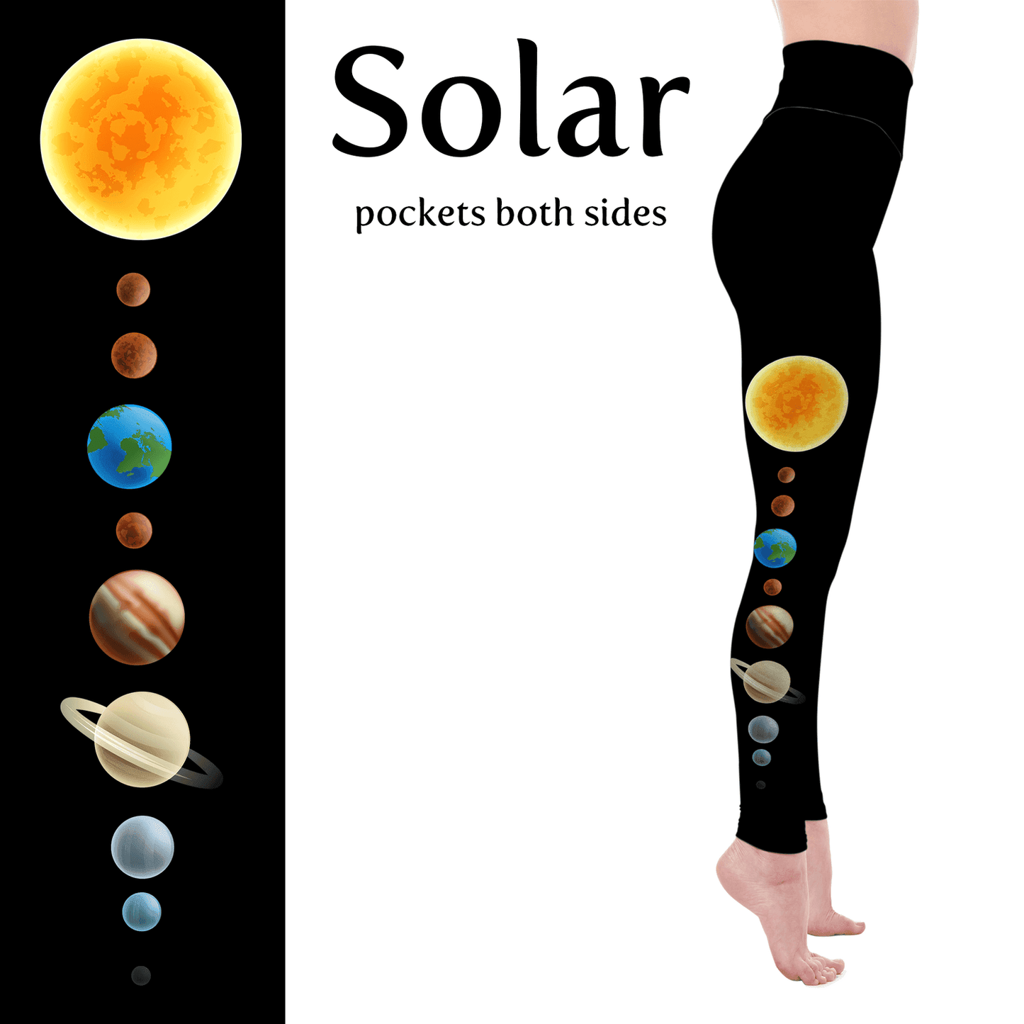 Solar System Leggings with Pockets - XXS-XS = Tween