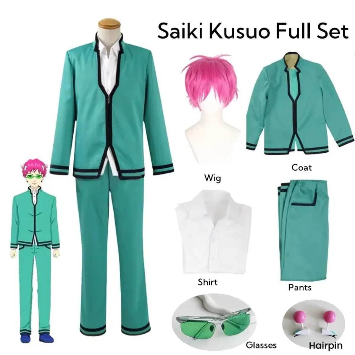 Saiki K High School Uniform – Anime Cosplay Set - Full Set / XXL