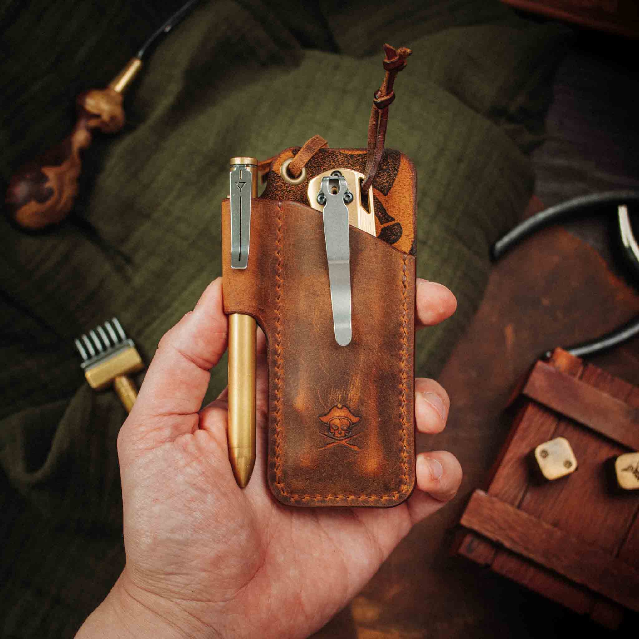 Pirate Goods Sailor Knife Sleeve – Leather EDC Pocket Knife Holder