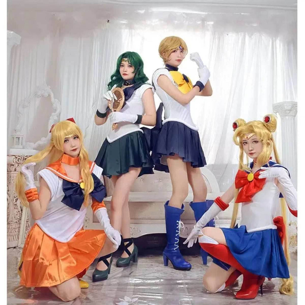 Sailor Moon Cosplay Costume - Dress, Vestido, Wig - Purple / S