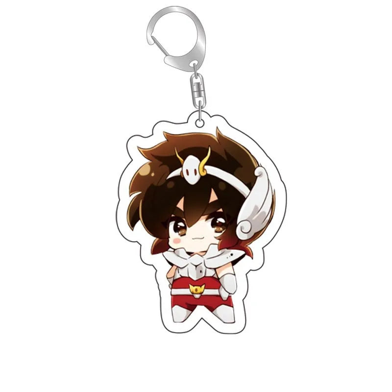 Saint Saori Kido Shiryu Hyoga Ikki Shun Key Chains Keychain Cosplay Acrylic Pendant Keyring Christmas Gift Prop