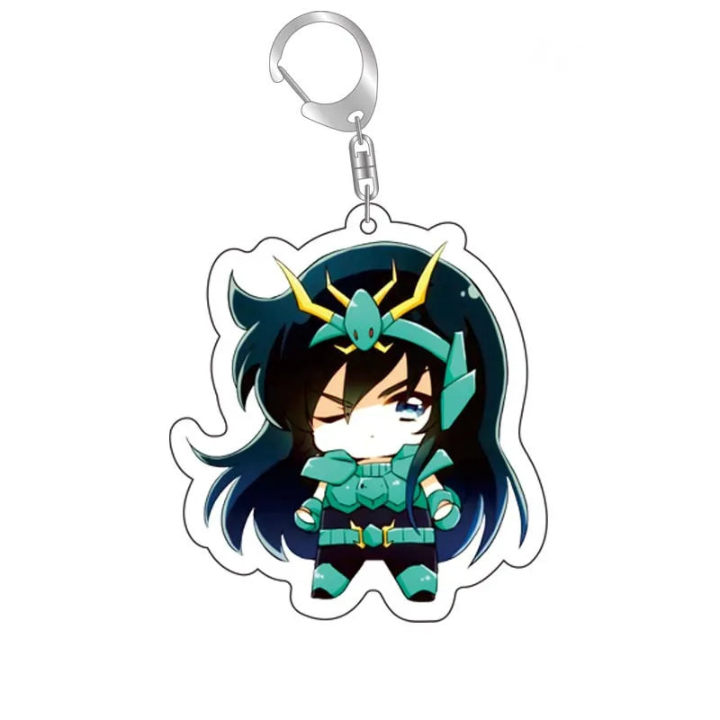 Saint Saori Kido Shiryu Hyoga Ikki Shun Key Chains Keychain Cosplay Acrylic Pendant Keyring Christmas Gift Prop