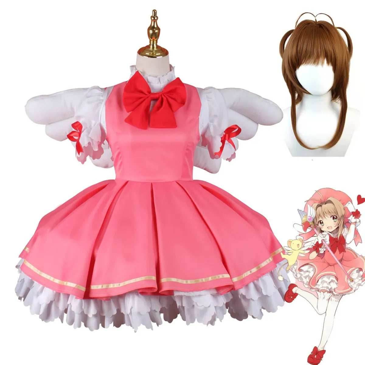 Sakura Princess Cosplay Dress - Wig / XS