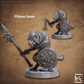 Sandfang Ratkin: Sculpt A (Male Ratkin Soldier) - Helmet / Circular Shield / Venom Spear