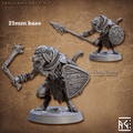 Sandfang Ratkin: Sculpt D (Male Ratkin Soldier) - Hat / Triangular Shield / Flail