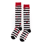 Sanguine Stripes Blood Spatter Knee High Socks - 