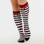 Sanguine Stripes Blood Spatter Knee High Socks - 