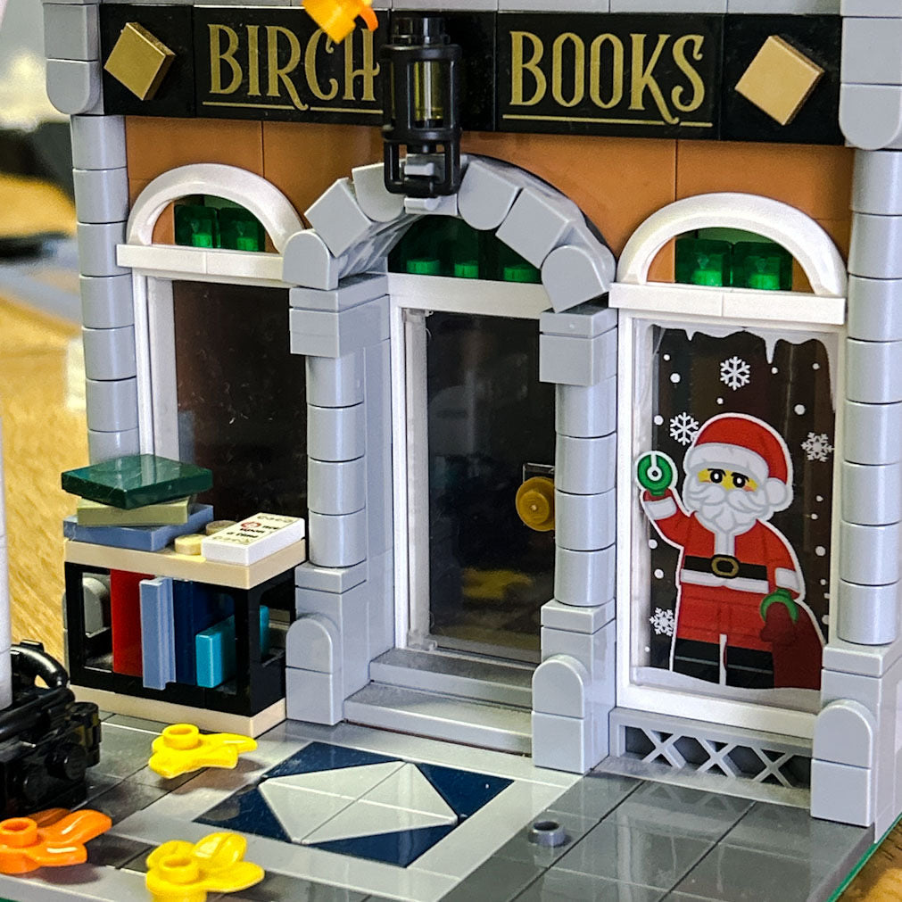 Santa Clause Christmas Winter Village 4x6 Glass Window made with LEGO part - B3 Customs