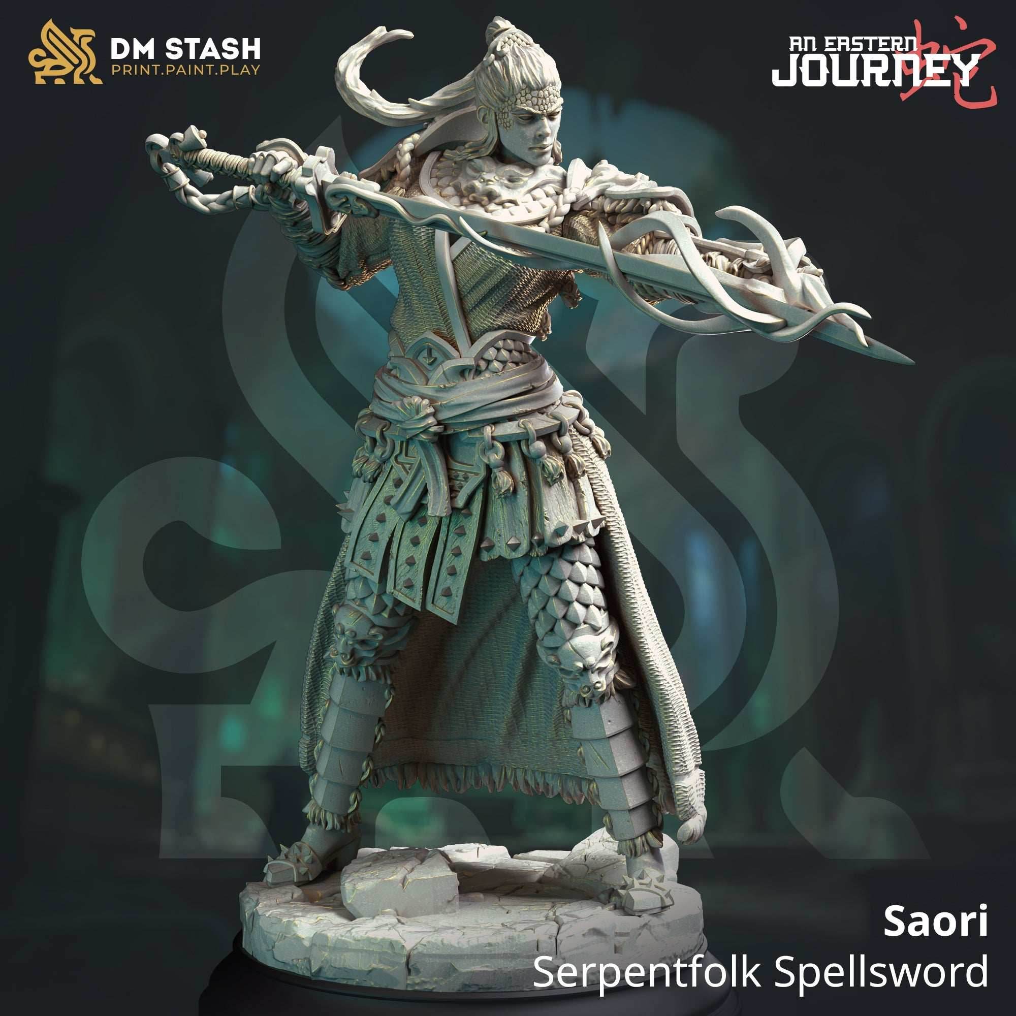 Saori, Serpentfolk Sellsword (Female Yuan-ti Mercenary) - 32mm Scale