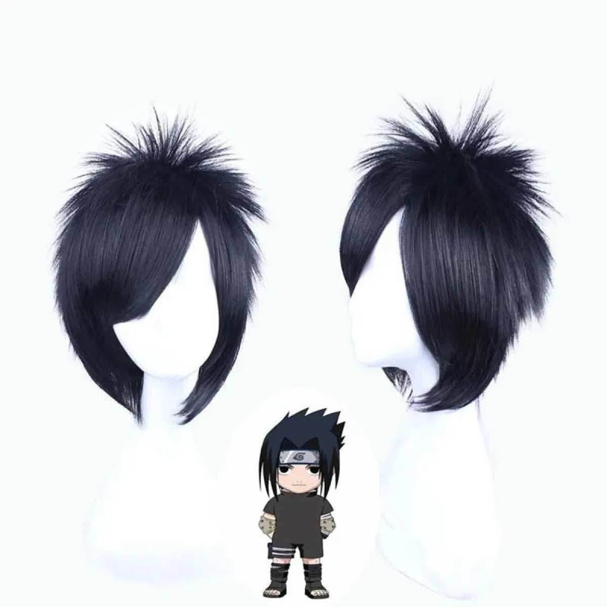 Sasuke Uchiha Cosplay Costume – Naruto Shippuden Outfit with Rope - S / Wig Only
