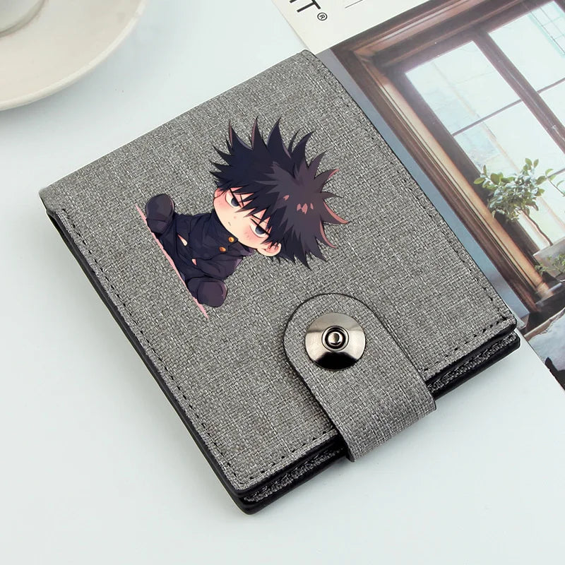 Satoru Gojo Wallet Large Capacity Japanese Anime Wallet men's Cartoon Money Clip PU Leather Purse for Credit Cards Bag Holder