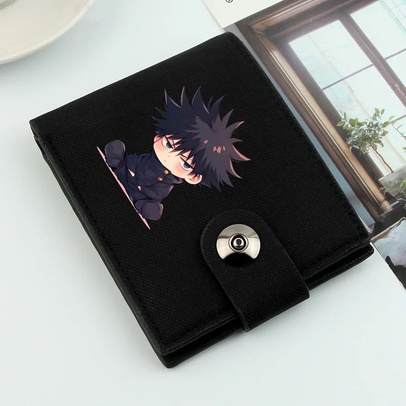 Satoru Gojo Wallet Large Capacity Japanese Anime Wallet men's Cartoon Money Clip PU Leather Purse for Credit Cards Bag Holder