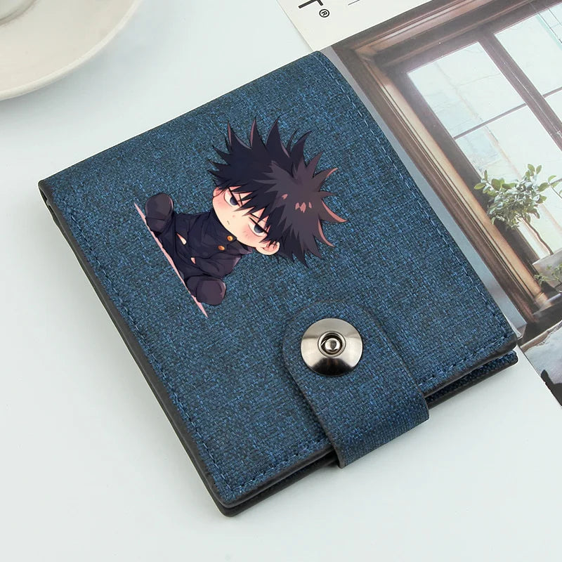 Satoru Gojo Wallet Large Capacity Japanese Anime Wallet men's Cartoon Money Clip PU Leather Purse for Credit Cards Bag Holder