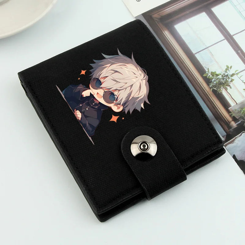 Satoru Gojo Wallet Large Capacity Japanese Anime Wallet men's Cartoon Money Clip PU Leather Purse for Credit Cards Bag Holder