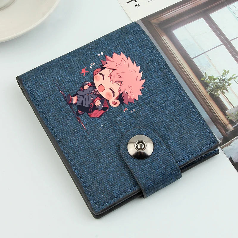 Satoru Gojo Wallet Large Capacity Japanese Anime Wallet men's Cartoon Money Clip PU Leather Purse for Credit Cards Bag Holder