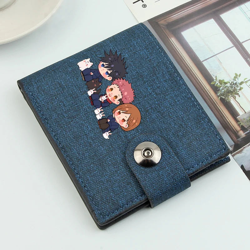 Satoru Gojo Wallet Large Capacity Japanese Anime Wallet men's Cartoon Money Clip PU Leather Purse for Credit Cards Bag Holder