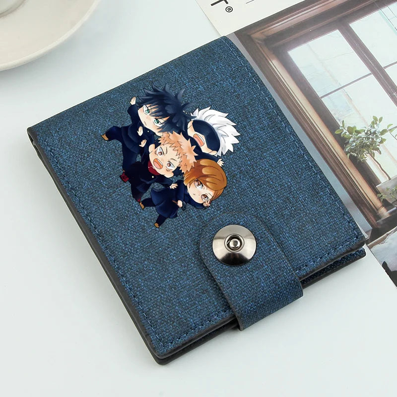 Satoru Gojo Wallet Large Capacity Japanese Anime Wallet men's Cartoon Money Clip PU Leather Purse for Credit Cards Bag Holder