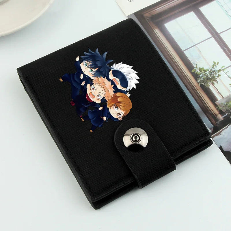 Satoru Gojo Wallet Large Capacity Japanese Anime Wallet men's Cartoon Money Clip PU Leather Purse for Credit Cards Bag Holder