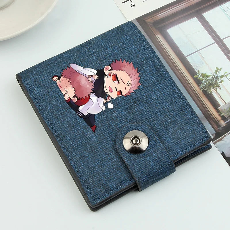 Satoru Gojo Wallet Large Capacity Japanese Anime Wallet men's Cartoon Money Clip PU Leather Purse for Credit Cards Bag Holder