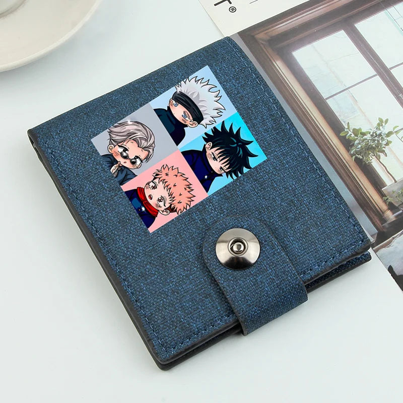 Satoru Gojo Wallet Large Capacity Japanese Anime Wallet men's Cartoon Money Clip PU Leather Purse for Credit Cards Bag Holder