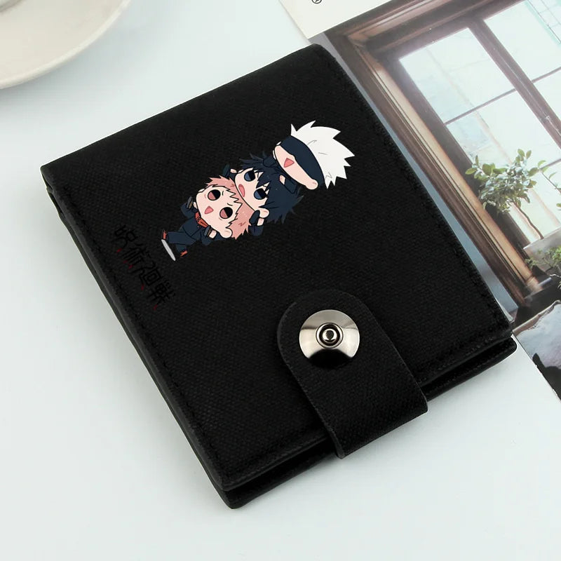 Satoru Gojo Wallet Large Capacity Japanese Anime Wallet men's Cartoon Money Clip PU Leather Purse for Credit Cards Bag Holder