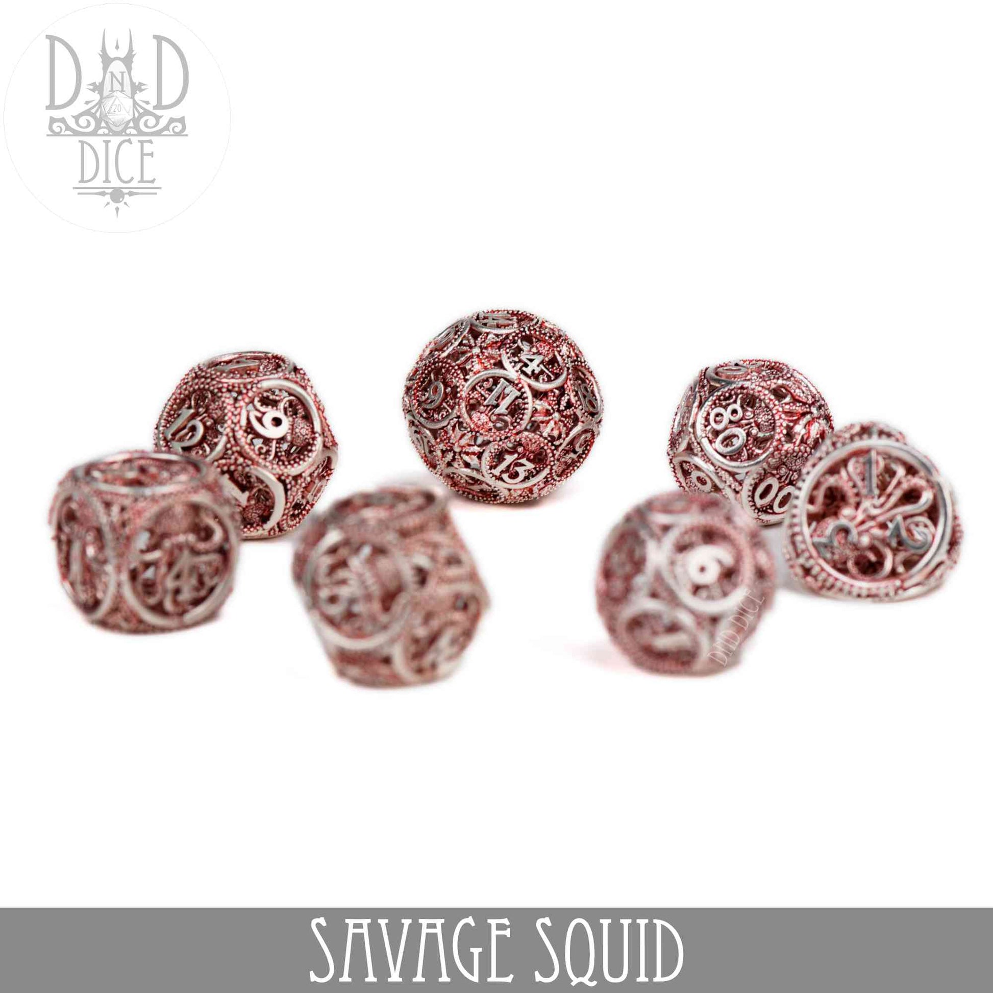 Savage Squid Metal Dice Set (Gift Box)