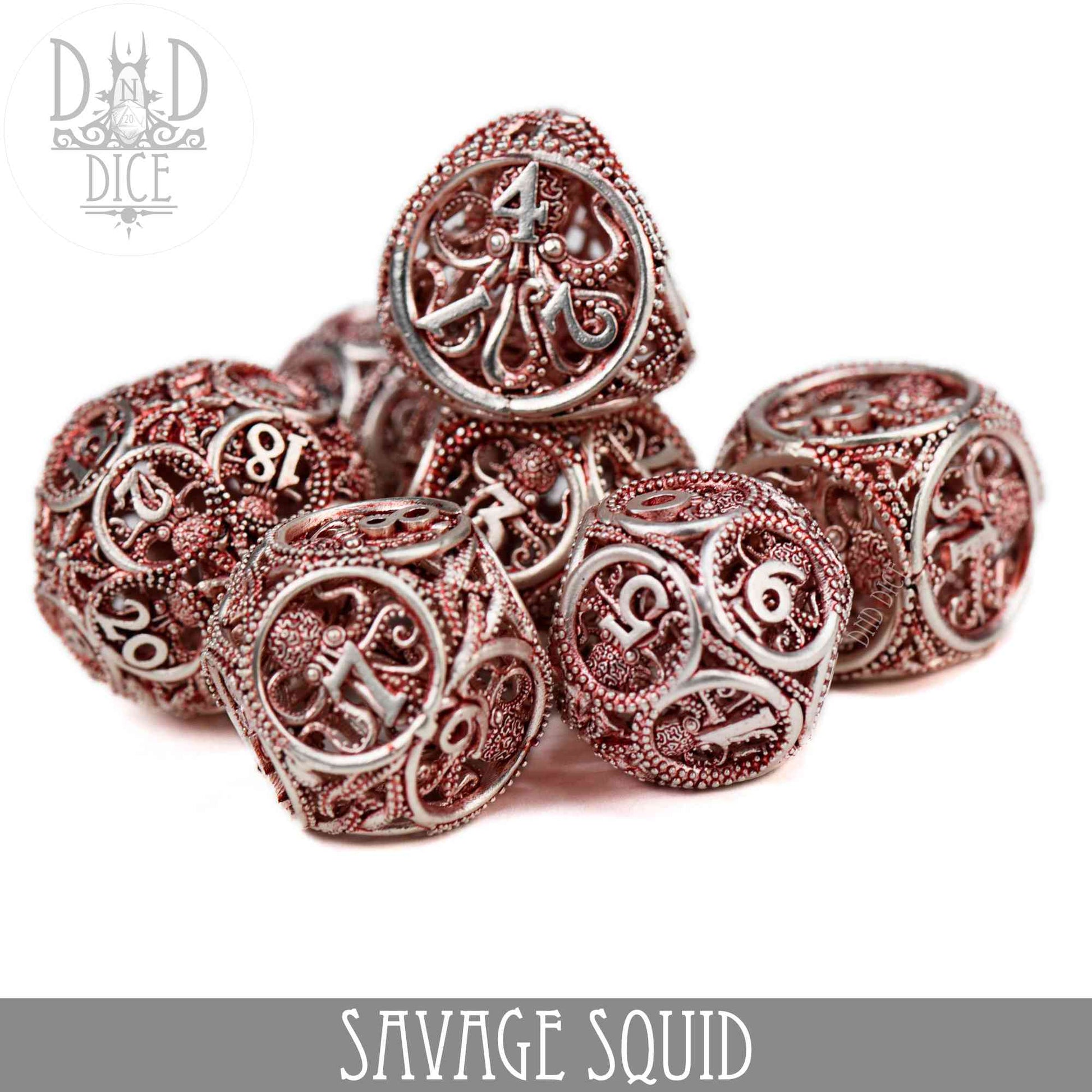 Savage Squid Metal Dice Set (Gift Box)