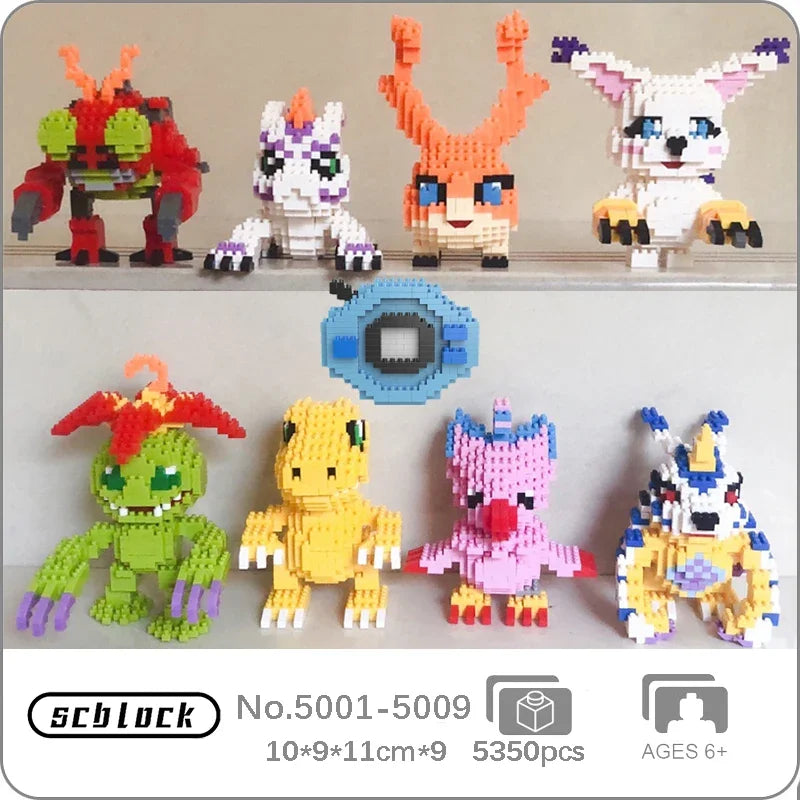 SC Digimon Agumon Gabumon Piyomon Palmon Patamon Tailmon Digital Monster Pet Doll Mini Diamond Blocks Bricks Building Toy No Box