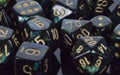 Scarab Polyhedral Jade/gold 7-Die Set - Role-Players