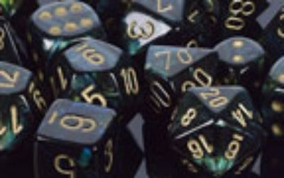 Scarab Polyhedral Jade/gold 7-Die Set