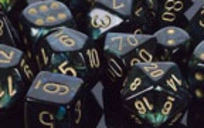 Scarab Polyhedral Jade/gold 7-Die Set - Role-Players