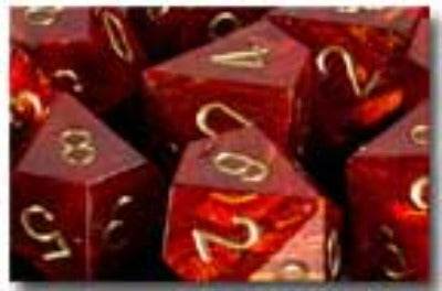 Scarab Polyhedral Scarlet/Gold 7-Die Set - Role-Players