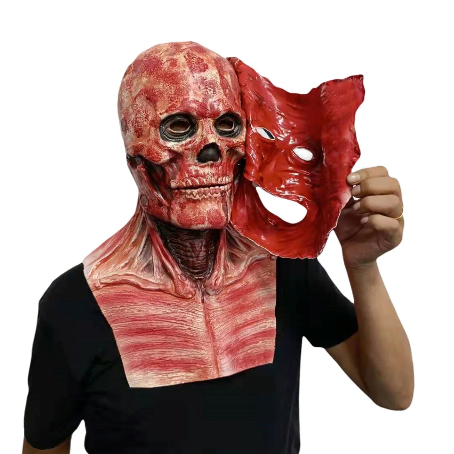 Scary Walking Dead Zombie Head Mask Latex Creepy Halloween Costume Party Cosplay Horror Bloody Props Adult #Q