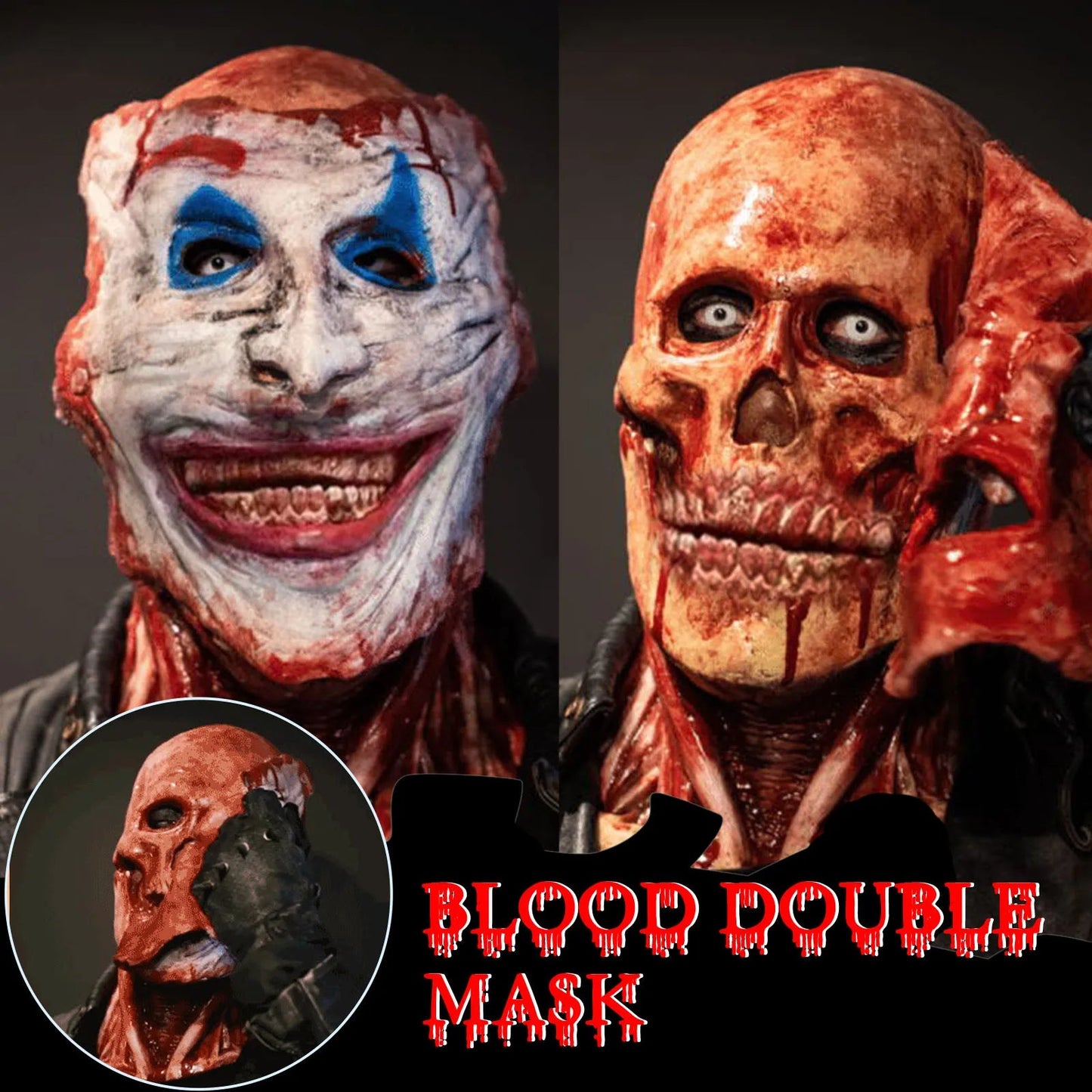 Scary Walking Dead Zombie Head Mask Latex Creepy Halloween Costume Party Cosplay Horror Bloody Props Adult #Q