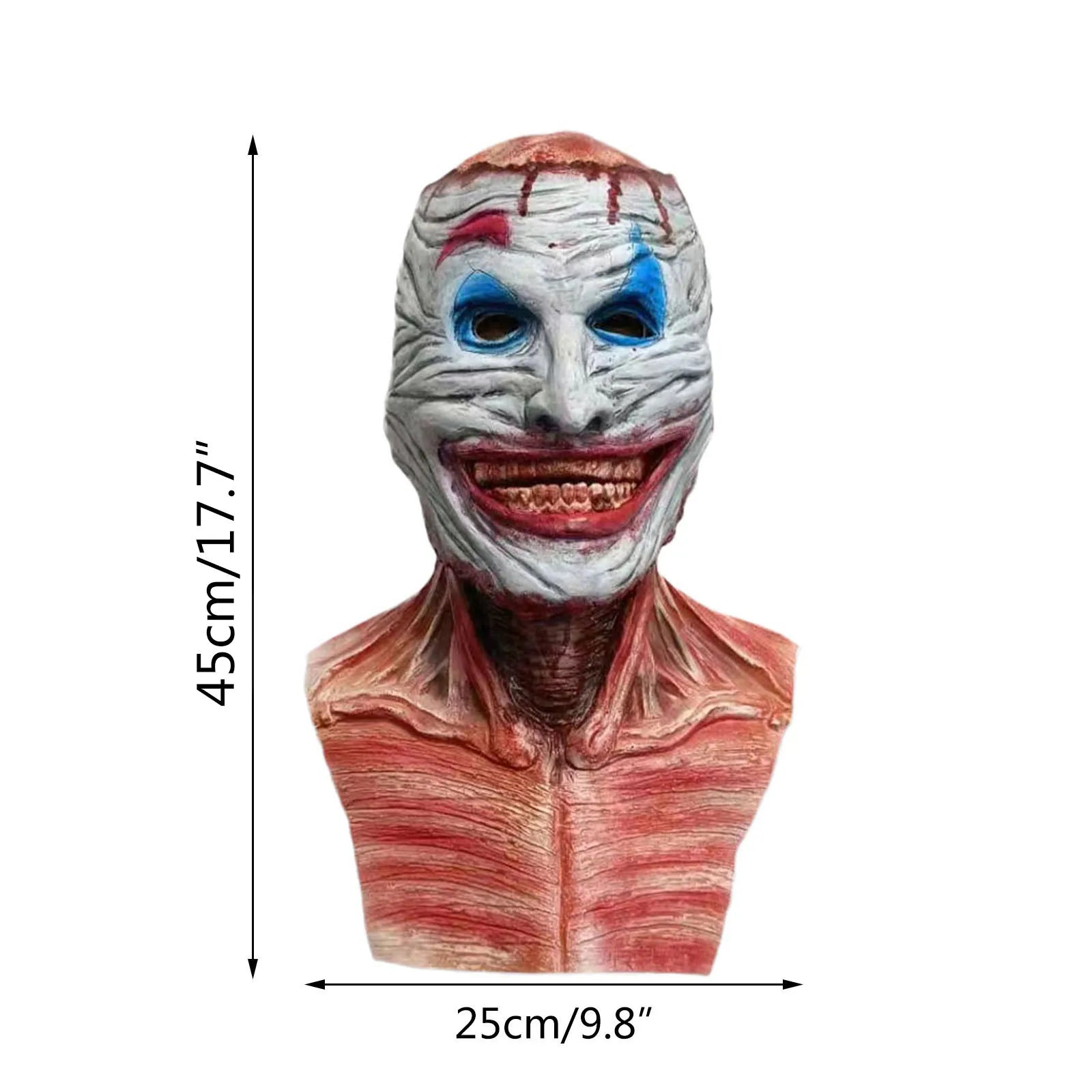 Scary Walking Dead Zombie Head Mask Latex Creepy Halloween Costume Party Cosplay Horror Bloody Props Adult #Q