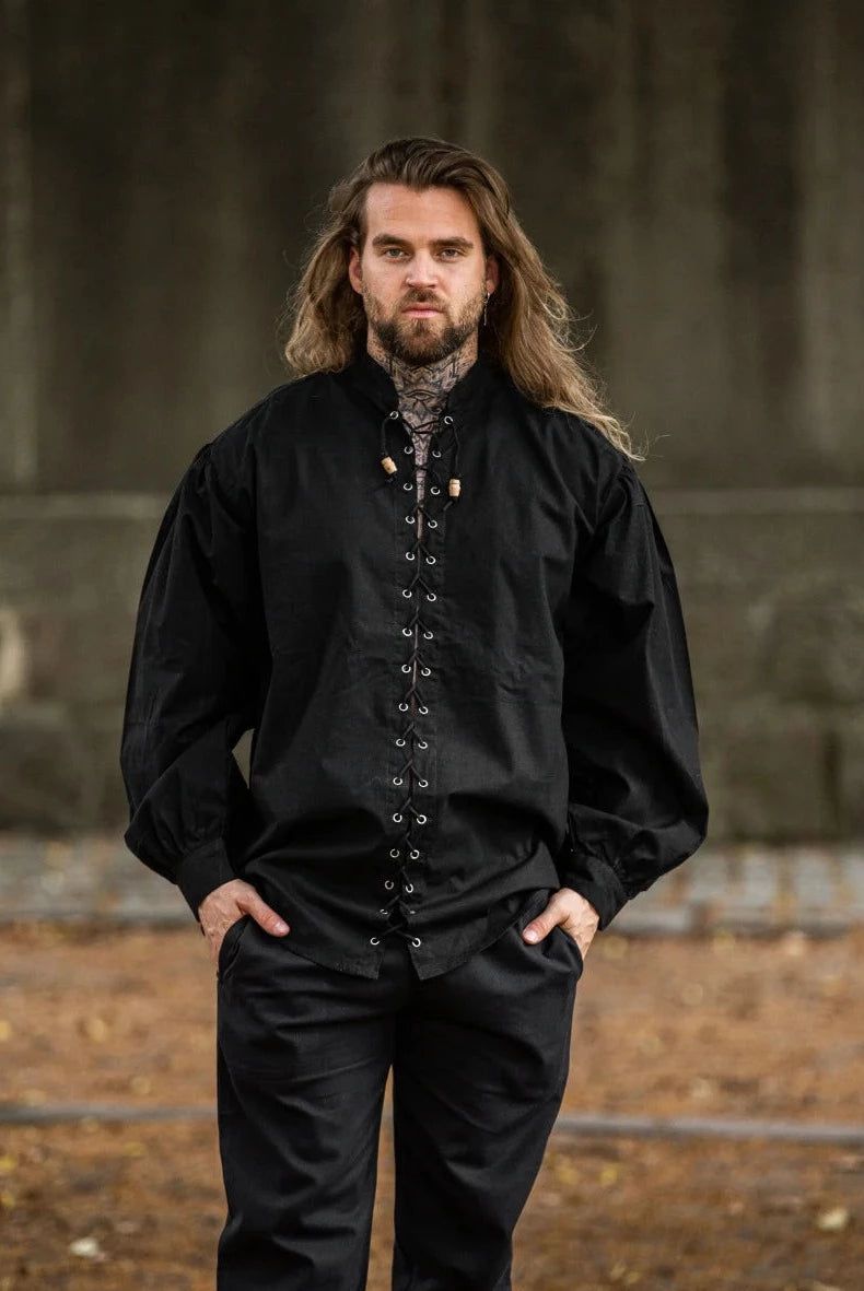 Laced Long Sleeve Viking Shirt | Adjustable Neckline
