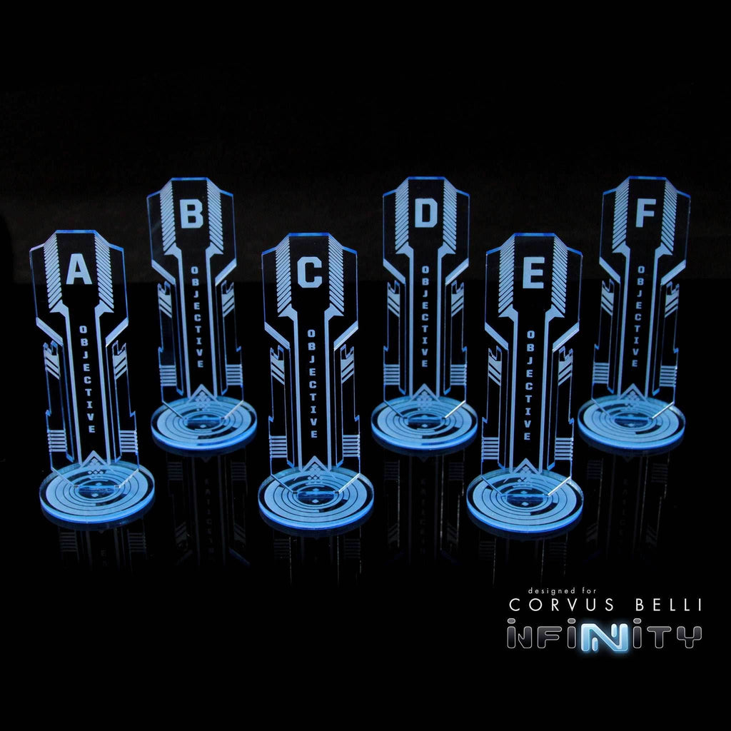 Acrylic Sci Fi Objectives 6 Pack - Fluorescent Blue / Alpha