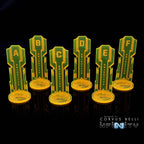 Acrylic Sci Fi Objectives 6 Pack - Fluorescent Yellow / Alpha