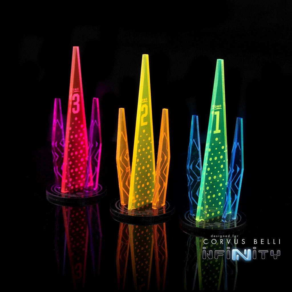 Acrylic Sci Fi Objectives 6 Pack - Fluorescent Blue / Alpha